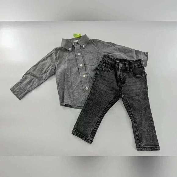 Crazy 8 Boys Size 6-12 Months Pants And Dress Shirt Long Sleeve Button Down - Picture 1 of 10